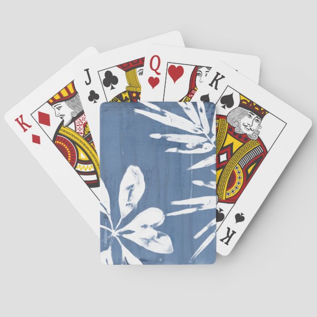 Tropische Indigoimpressionen - tropische Vegetatio Spielkarten (Rückseite)