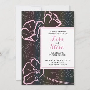 Tropische Insel-Blumen-Hochzeitseinladung Einladung