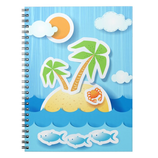 Tropische Insel, Notebook Notizblock (Vorderseite)