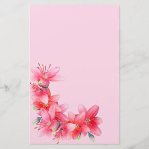Tropische Insel-rotes Lilien-Blumen-Briefpapier Briefpapier