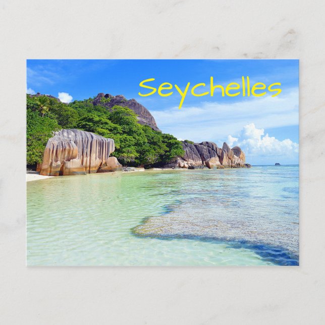 Tropische Insel Seychellen Urlaub Postkarte (Vorderseite)