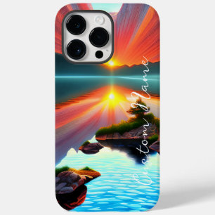 Tropische Insel Sonnenuntergang über dem klaren Me Case-Mate iPhone 14 Pro Max Hülle