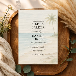 Tropische Insel-Strand-Küsten-Ziel-Hochzeit Einladung
