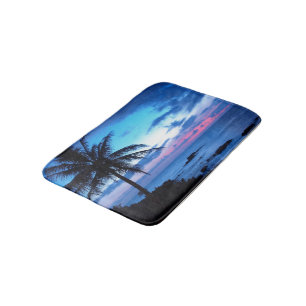 Tropische Insel Strand Ozean Rosa Blau Sonnenunter Badematte