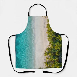 Tropische Insel Strand Palmen Aqua Blauer Ozean Schürze