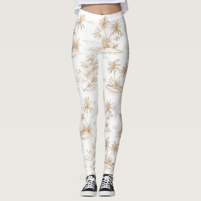 Tropische Inselpalmen Leggings (Vorderseite)