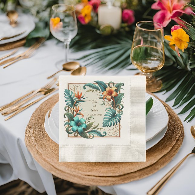 Tropische Iridescence geprägtes Mittagessen Serviette (Von Creator hochgeladen)