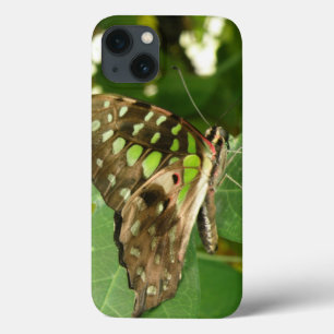 Tropische Iridescent Green Butterfly iPad Fall iPhone 13 Hülle