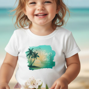 Tropische Isle Flower Girl Aquamarin ID581 Kleinkind T-shirt
