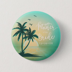 Tropische Isle Mother of the Bride Aquamarin ID581 Button