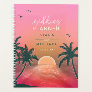 Tropische Isle Sunrise Hochzeitspläne Pink L2 ID58 Planer
