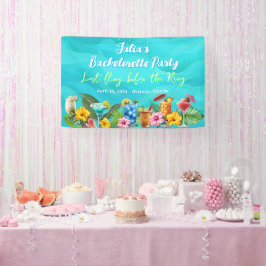 Tropische Junggesellinnenparty Blaue Wellen Banner