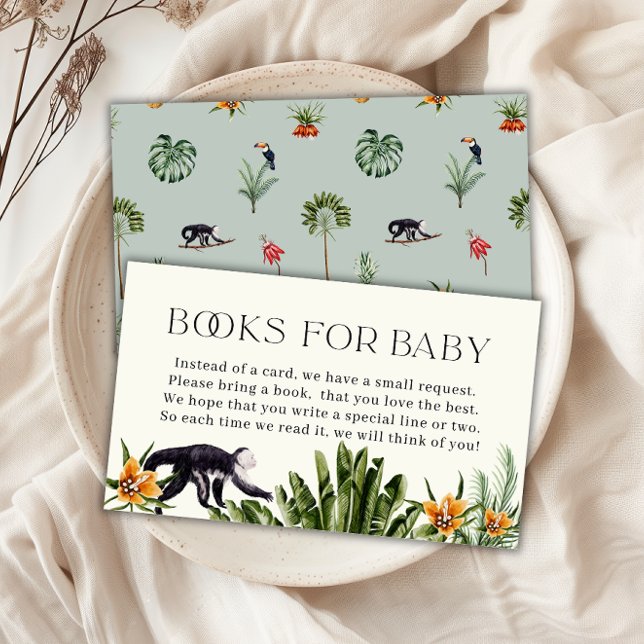 Tropische Jungle Books für Babydusche Begleitkarte (Tropical Jungle Boy Books for Baby Shower Enclosure Card)
