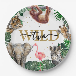 Tropische Jungle Safari Tiere Geburtstag Pappteller