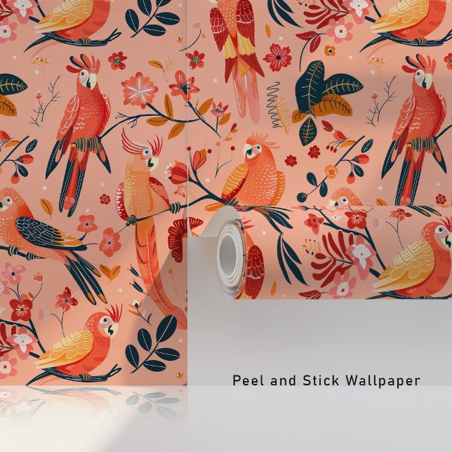 Tropische Kakados in blutrünstigen Tapeten (Von Creator hochgeladen)