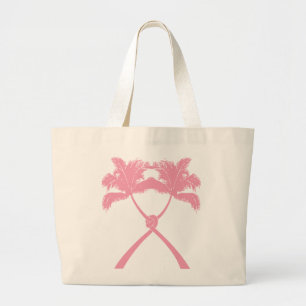 Tropische Knotted Palm Trees Beach Hochzeit Tote B Jumbo Stoffbeutel