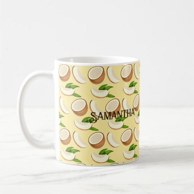 Tropische Kokosnüsse Kaffeetasse (Links)