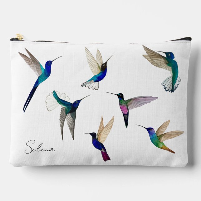 Tropische Kolibris nach Maß Zubehörtasche (Vorderseite)