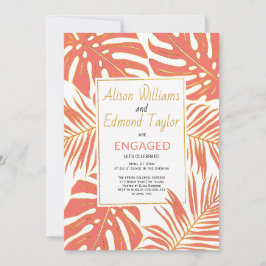 Tropische Korallen, Goldlobby-Blätter Einladung