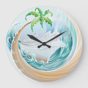 Tropische Kreuzfahrt Große Wanduhr