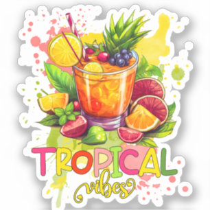 Tropische Kuben - Sommerbeuteln Wasserfarbenfrücht Aufkleber