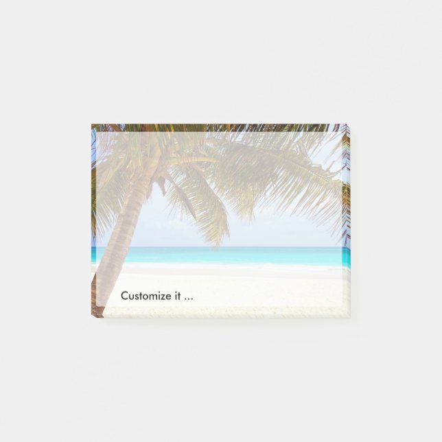Tropische kühlende Strand-Szene Post-it Klebezettel (Vorderseite)