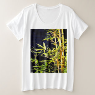 Tropische Kunst aus Bambus Große Größe T-Shirt