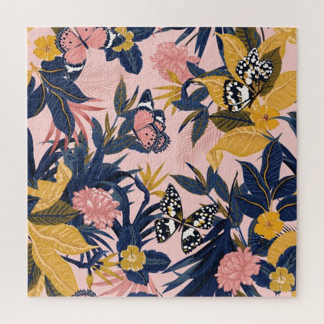 Tropische Kunst: Helle Waldmuster Puzzle (Vertikal)