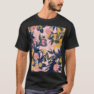 Tropische Kunst: Helle Waldmuster T-Shirt