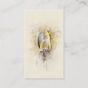 Tropische Küstenstrand Muschel Wasserfarbe Visitenkarte