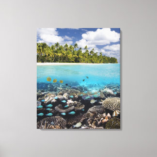 Tropische Lagune im Süd-Ari-Atoll Leinwanddruck