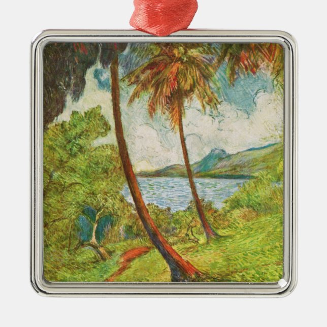 Tropische Landschaft auf Martinique (Charles Laval Ornament Aus Metall (Vorne)