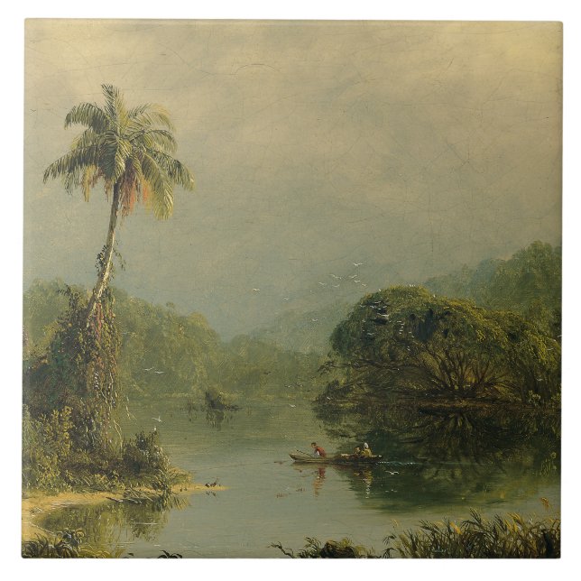 Tropische Landschaft Frederic Edwin Church Fliese (Vorderseite)