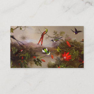 Tropische Landschaft mit zehn Hummingbirds Heade Begleitkarte