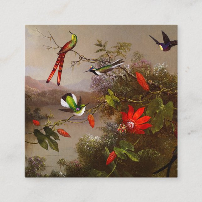 Tropische Landschaft mit zehn Hummingbirds Heade Begleitkarte (Vorderseite)