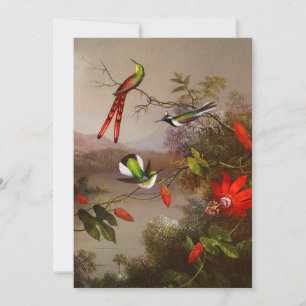 Tropische Landschaft mit zehn Hummingbirds Heade Einladung