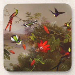 Tropische Landschaft mit zehn Hummingbirds Heade Getränkeuntersetzer