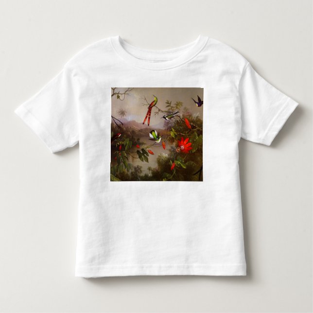 Tropische Landschaft mit zehn Hummingbirds Heade Kleinkind T-shirt (Vorderseite)
