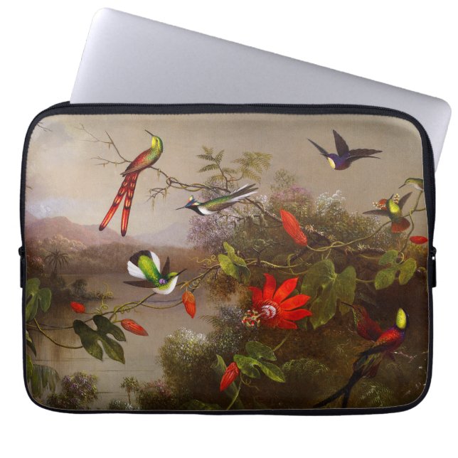 Tropische Landschaft mit zehn Hummingbirds Heade Laptopschutzhülle (Vorderseite)