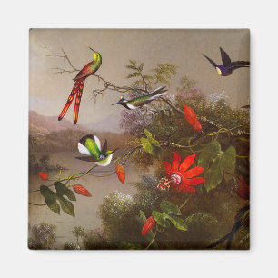 Tropische Landschaft mit zehn Hummingbirds Heade Magnet