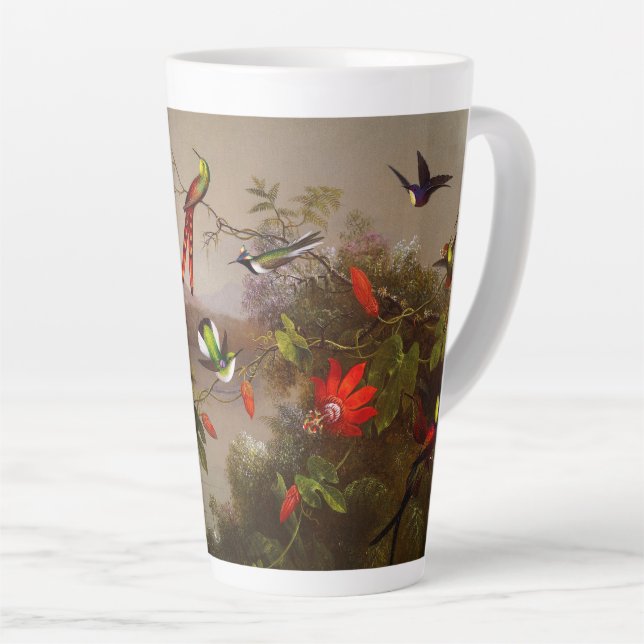 Tropische Landschaft mit zehn Hummingbirds Heade Milchtasse (Rechte Ecke)