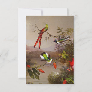 Tropische Landschaft mit zehn Hummingbirds Heade RSVP Karte