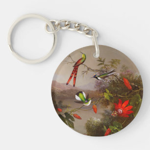 Tropische Landschaft mit zehn Hummingbirds Heade Schlüsselanhänger