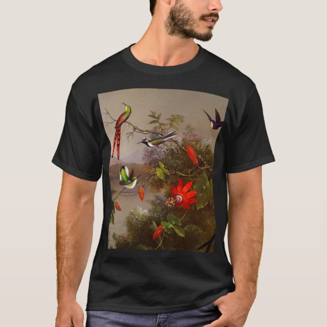 Tropische Landschaft mit zehn Hummingbirds Heade T-Shirt (Vorderseite)