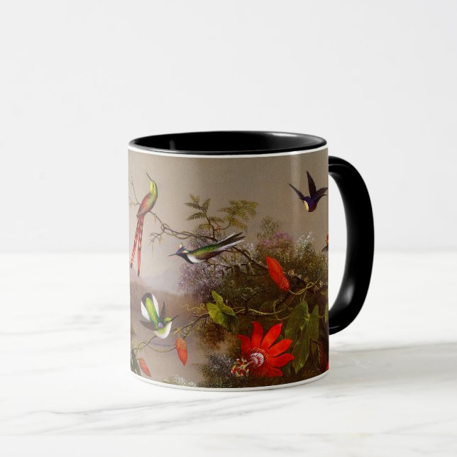 Tropische Landschaft mit zehn Hummingbirds Heade Tasse (VorderseiteRechts)