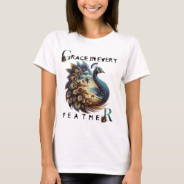 Tropische Landschaft Pfaue Kunst drucken T-Shirt