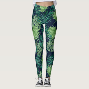 Tropische Leggings des Blatt-Dschungel-
