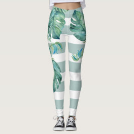 Tropische Leggings Monstera-Blätter