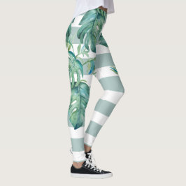 Tropische Leggings Monstera-Blätter
