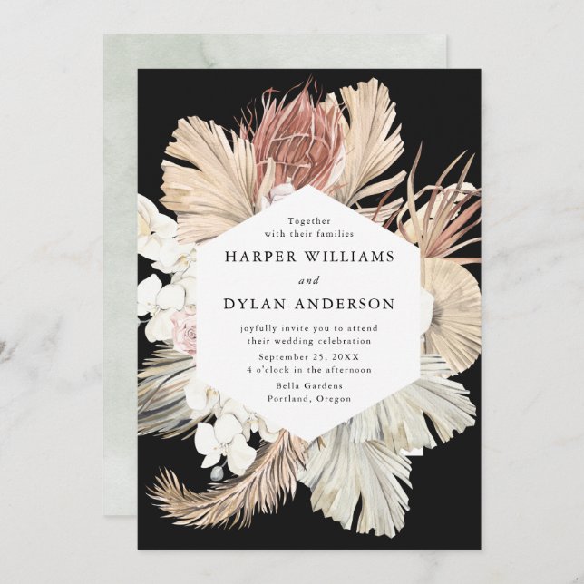 Tropische Liebe Hochzeit der Wasserfarben Einladung (Vorne/Hinten)